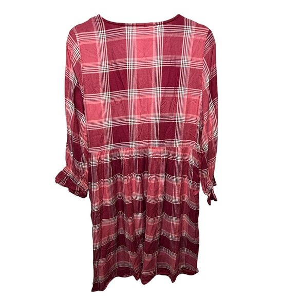 Matilda Jane Plaid Babydoll Dress Small NWT –Cranberry Check, Dot Collar, Ruffle - Picture 6 of 9